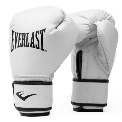 Synthetic Leather Core Training Gloves for Boxing, White, S/M