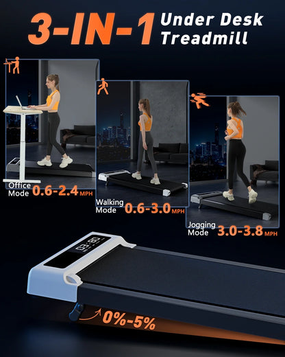 Walking Pad with Incline, Walking Pad Treadmill 2 in 1 Walking Pad for Walking and Jogging, 2.5HP Compact Treadmill for Home Office with Remote Control, LED Display